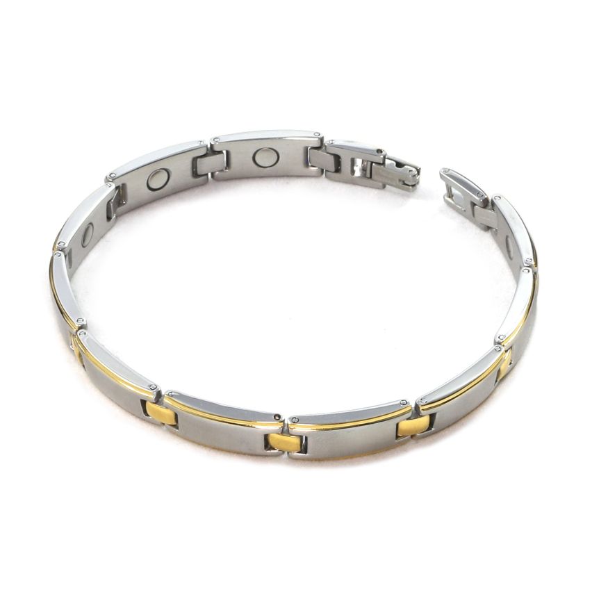 MR001 Magrelief bracelet, Brush silver with gold