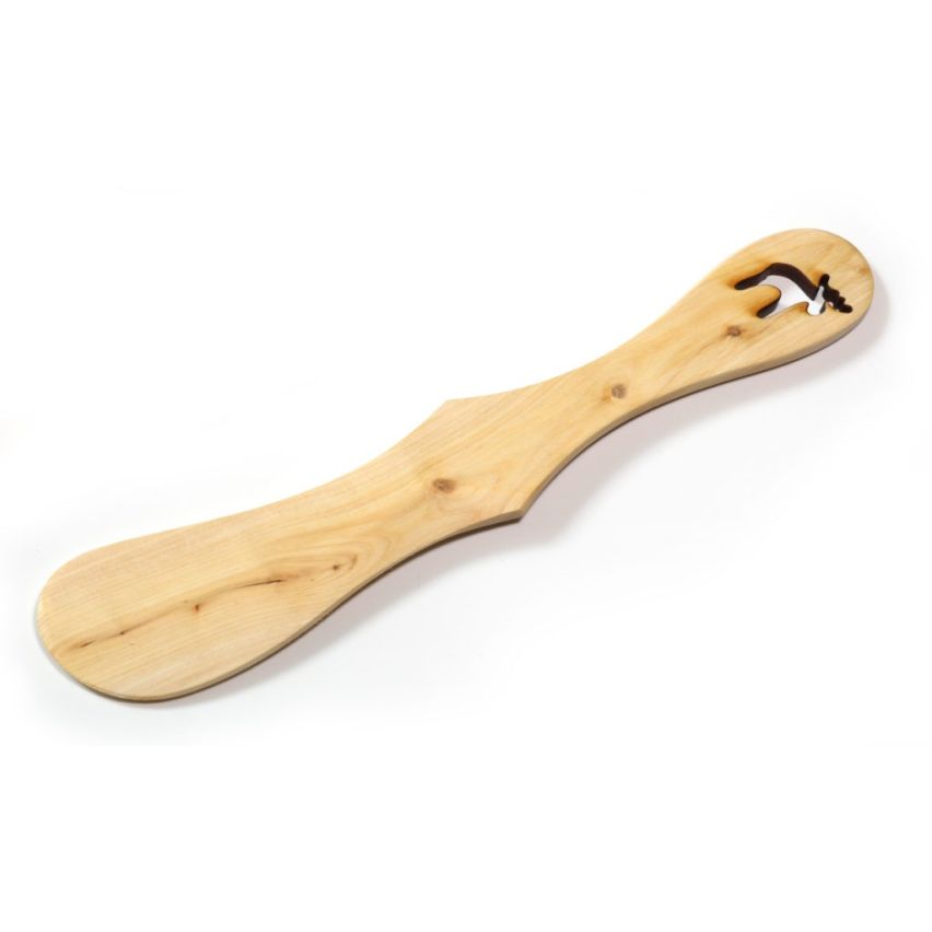 Butter knife - Handmade from Nordic untreated Juniper wood - Unique Elk Shape Handle