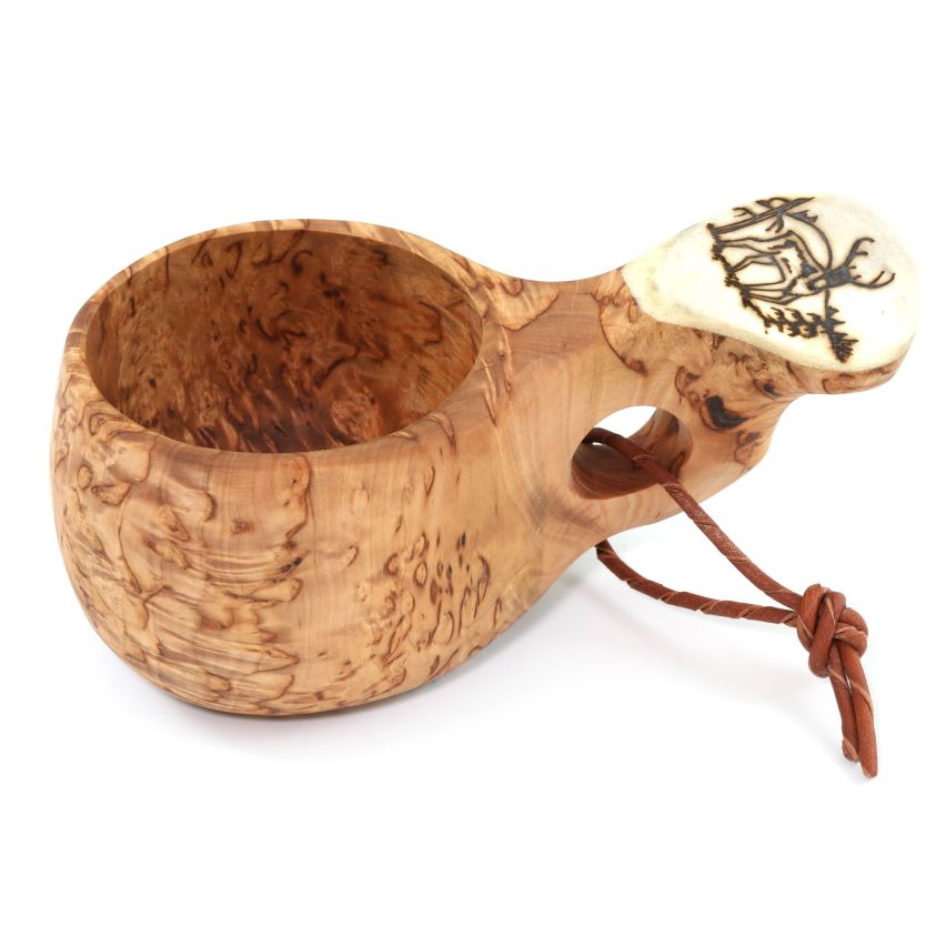 KUKSA - Nordic drinking cup HANDMADE in Lapland from CURLY BIRCH - No05