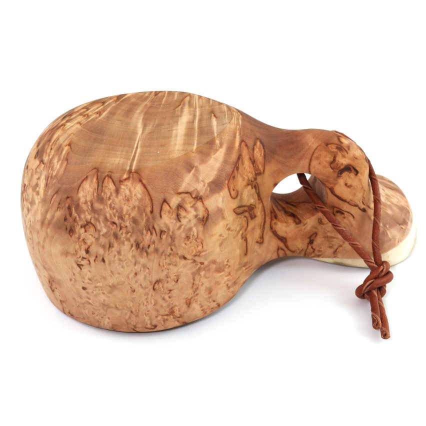 KUKSA - Nordic drinking cup HANDMADE in Lapland from CURLY BIRCH - No05