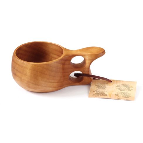 KUKSA - Nordic drinking cup HANDMADE in Lapland from CURLY BIRCH - No05